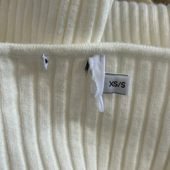 Princess Polly Nicky White Long Sleeve Ribbed Knit Side Slit Midi Sweater Dress - Picture 9 of 10